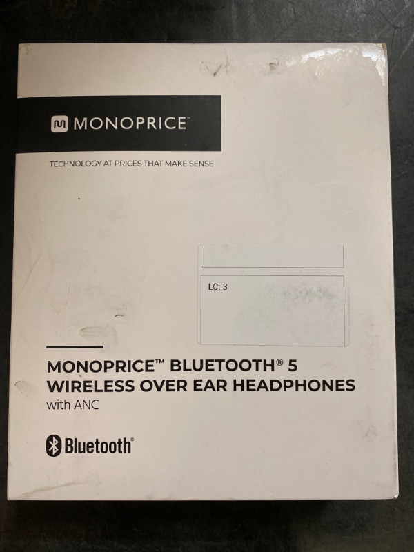 Photo 3 of Monoprice Wireless Over Ear Headphones - Active Noise Cancelling (ANC) Bluetooth 5.0, Extended Playtime, Qualcomm aptX Audio, 40mm Drivers, Black