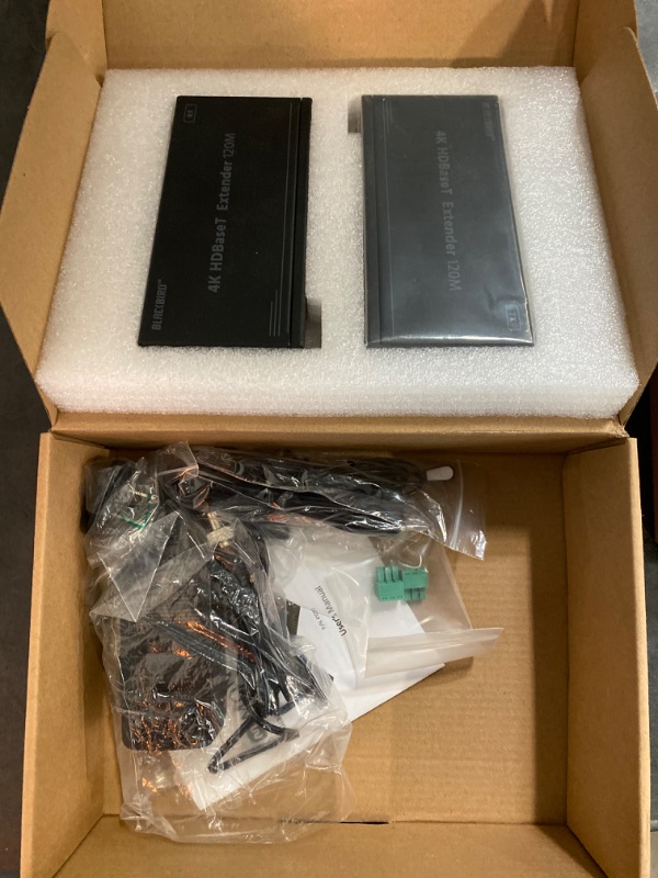 Photo 2 of Monoprice 4K Pro HDBaseT Extender Kit - 120 Meters (394 Feet) HDR, 18Gbps, 4K@60Hz, YCbCr 4:4:4, HDCP 2.2, PoC, RS-232, HDMI Loop Out and Bidirectional IR - Blackbird Series