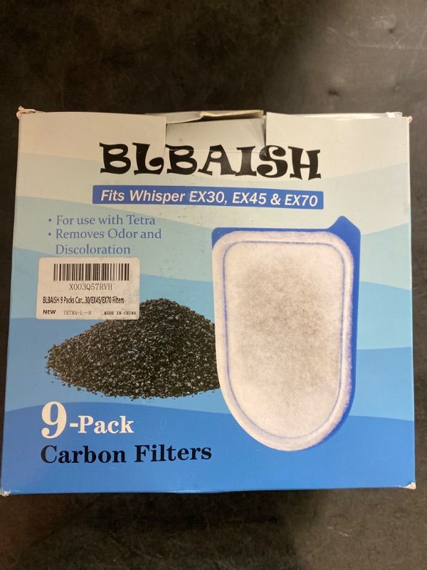 Photo 3 of BLBAISH 9 Packs Carbon Filter Cartridges for Tetra Whisper EX30/EX45/EX70 Filters, EX30/EX45/EX70 Filter Cartridges Large, Fits Whisper EX30/EX45/EX70 Filters