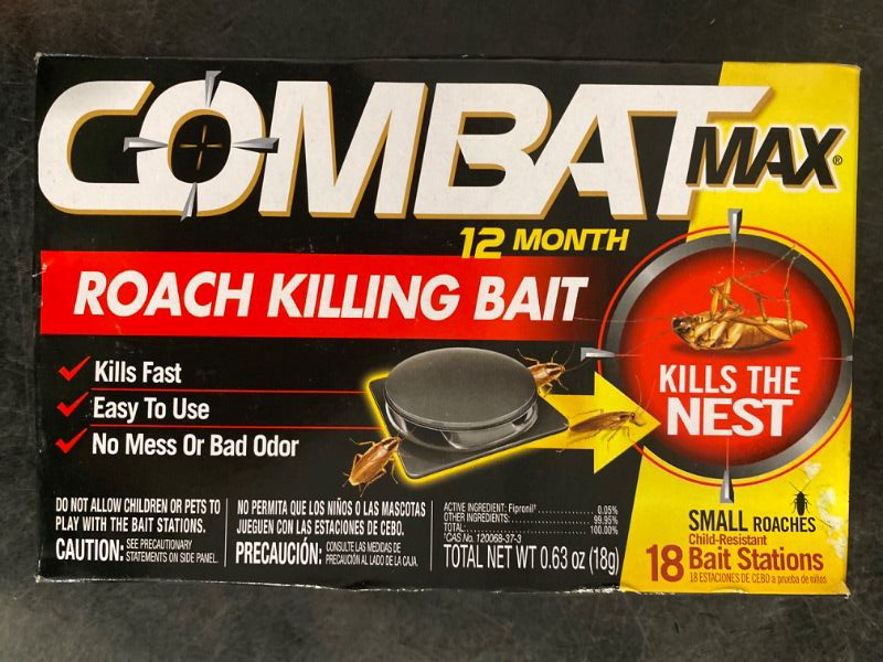 Photo 2 of Combat Max 12 Month Roach Killing Bait, Small Roach Bait Station, Child-Resistant, 18 Count