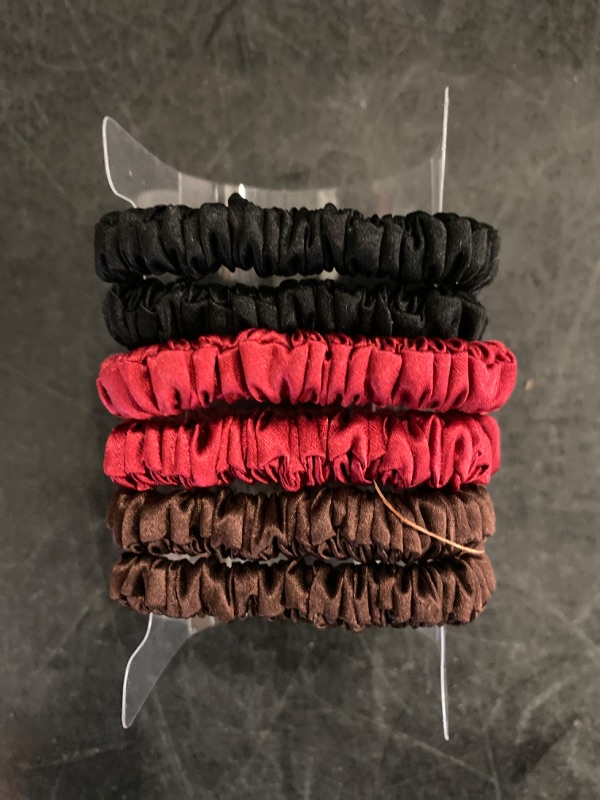 Photo 2 of Sleekie Mulberry Silk Scrunchies for Hair 100% Pure 6A 22 Momme - 6 pcs Silk Hair Ties Prevent Tangles, Breakage & Ensure Your Hair Remains Healthy & Undamaged While Styling - Gentle On All Hair Types