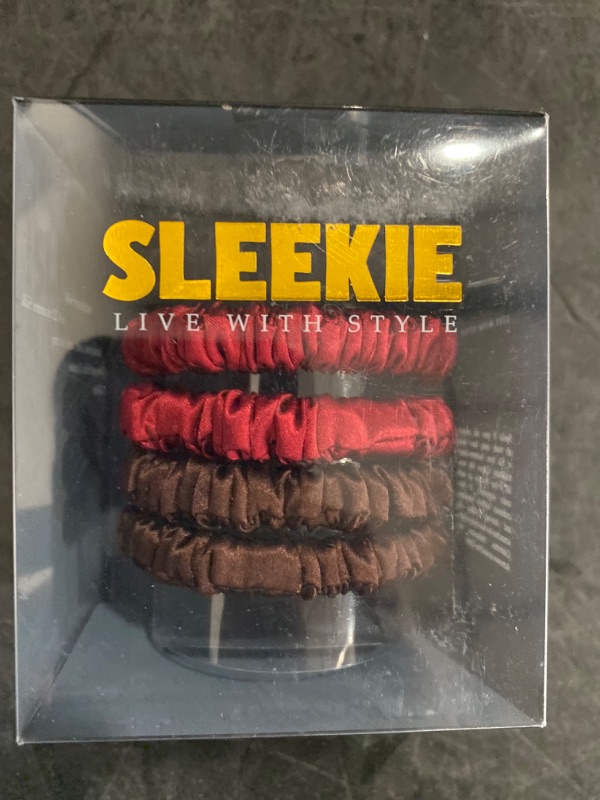 Photo 3 of Sleekie Mulberry Silk Scrunchies for Hair 100% Pure 6A 22 Momme - 6 pcs Silk Hair Ties Prevent Tangles, Breakage & Ensure Your Hair Remains Healthy & Undamaged While Styling - Gentle On All Hair Types