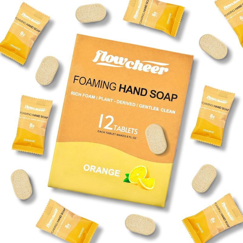 Photo 1 of Foaming Hand Soap Tablet Refills - 12 Pack Makes 96 fl oz (12 x 8 fl oz Bottles) Coconut Scented Hand Wash Soap Refill Tablets for Zero Waste Eco Friendly Cleaning Supplies