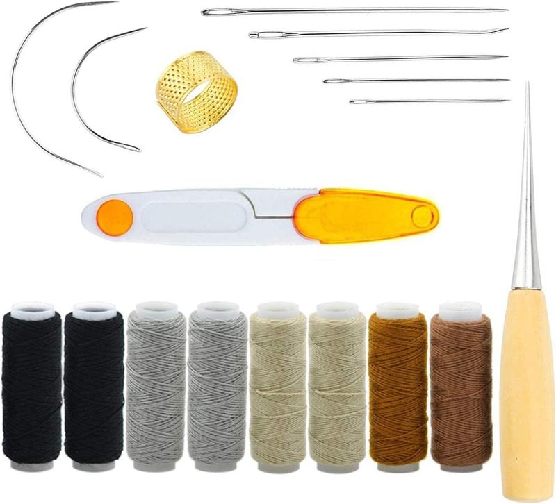 Photo 2 of 6Pcs Squeeze Bottle with 14Pcs Dispensing Needles and 1Pc Dispensing Brush and 12Pcs Cap (30ml+50ml+100ml)
&&
Upholstery Repair Kit, 18 Pieces Upholstery Thread Assorted Hand Sewing Needles Carpet Leather Canvas DIY Tool Set