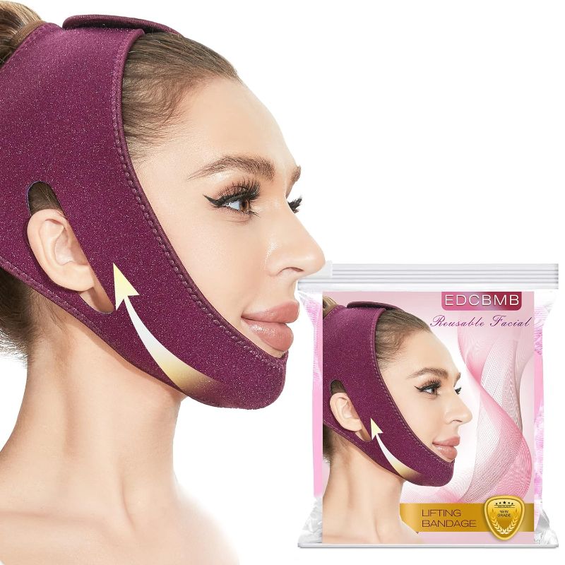 Photo 1 of Double Chin Reducer,Face Slimming Strap,V line Lifting Mask,Eliminator, Remover,Tape,V Shaped Belt Facial for Women and Men,Reusable Strap for sleeping jawline Jaw Exerciser