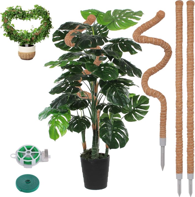 Photo 1 of 3 Pack Moss Pole, 50 Inch Monstera Plant Support, Tall Moss Poles for Climbing Plants Indoor DIY, Coco Coir Plant Pole Moss Plant Stick Support Stake Kit for Potted Plants, Pothos, Philodendron