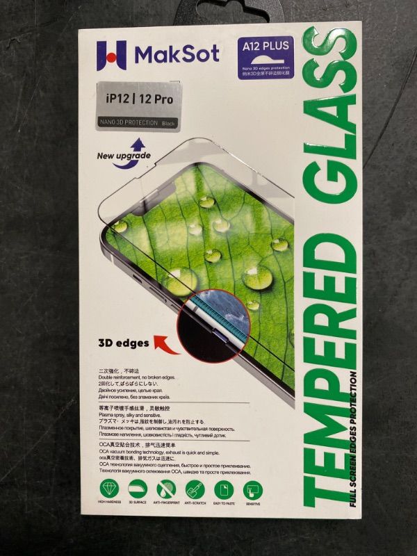 Photo 3 of Maksot Full Screen Protector for iPhone 12 Pro/iPhone 12 with Innovative Silicone Border