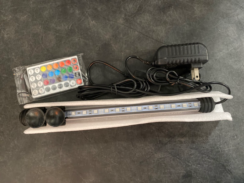 Photo 2 of 15 inches LED Aquarium Light, 2.5W Fish Tank Light Underwater Light Submersible Crystal Glass Lights, 21 LED Beads 12 Colors 19 Modes Brightness Adjustable Memory Function IP68 Waterproof