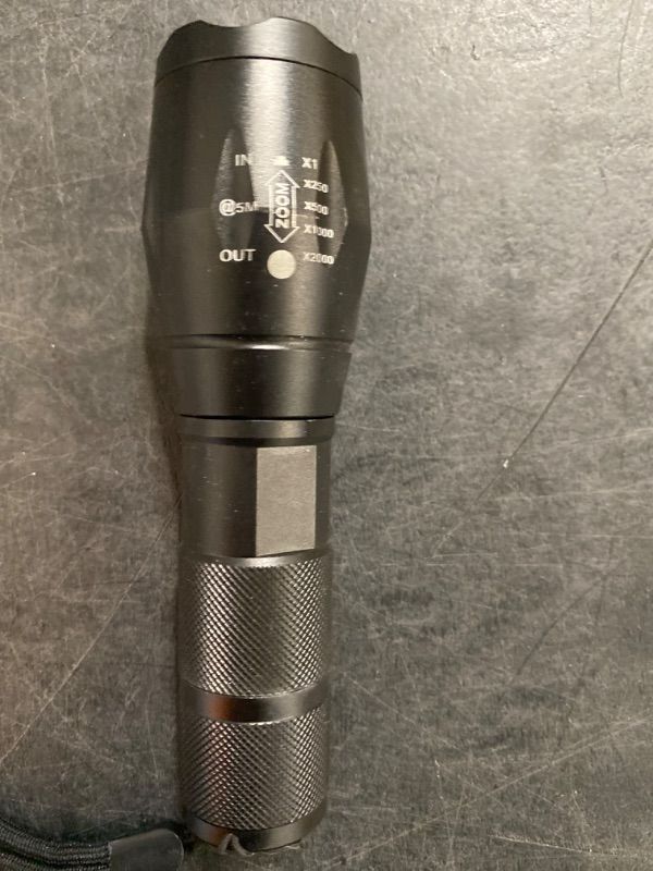 Photo 2 of Black Tactical Flashlight 1000 Lumens