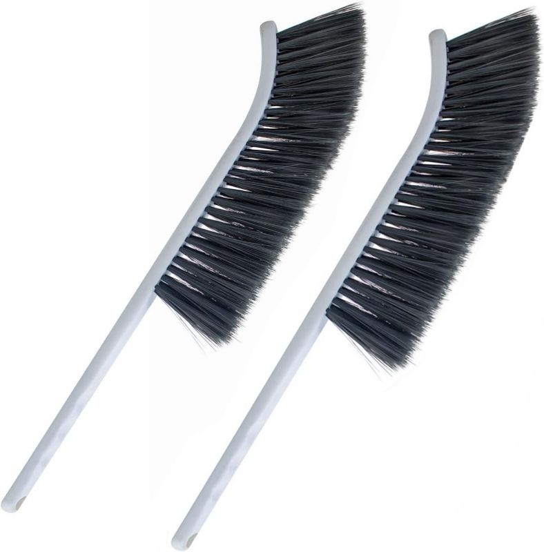 Photo 1 of Dust Brush, 2pcs 14" Narrow Skinny Soft Bristles Hand Whisk Broom, Cleaning Tight Spaces/Bed/Couch/Drafting/Clothes/Upholstery/Art (2)