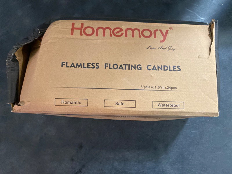 Photo 3 of Homemory 24 Pack 200 Hour Flameless Led Floating Candles, 3” Plastic Battery Operated Flickering Waterproof Tealights for Cylinder Vases, Centerpieces at Wedding, Party, Pool, Holiday (Warm White)