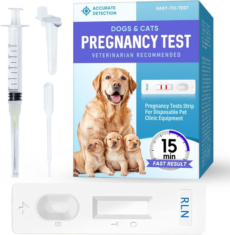 Photo 1 of Dog Pregnancy Test Kit at Home, Fast and Accurate Detection, Pregnancy Tests Strip for Dog Disposable Pet Clinic Equipment, Simple Operation for Early Pregnancy Detection Yourself at Home, White