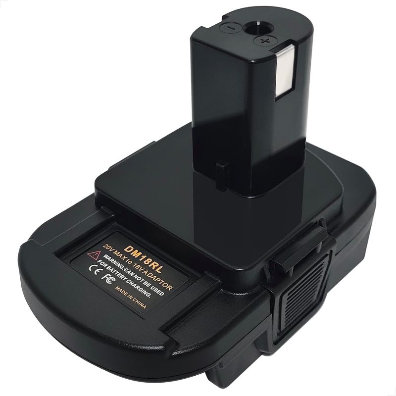 Photo 1 of DM18RL Battery Adapter Converter with USB Port, Convert from Dewalt 20V & Milwaukee 18V M18 Li-Ion Battery to Ryobi 18V P108 ABP1801 Battery