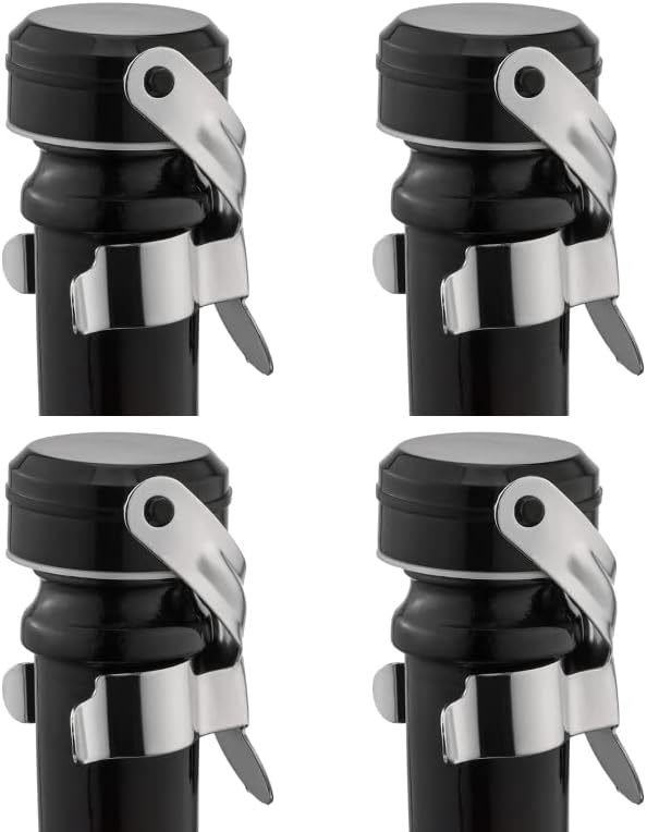 Photo 1 of Champagne&Wine Bottle Stoppers Stainless Steel with Food Grade Silicone, Leak Proof Keep Fresh Reusable Saver, Cork Suitable for Wine, Champagne, Cava, Prosecco and Sparkling (4 Pack)