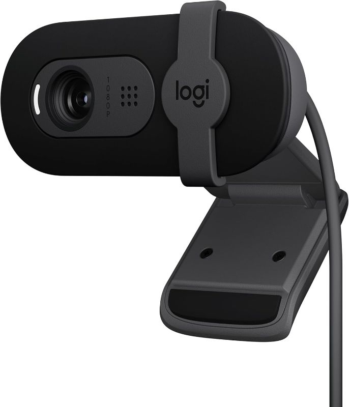 Photo 1 of Logitech Brio 101 Full HD 1080p Webcam Made for Meetings and Works for Streaming — Auto-Light Balance, Built-in Mic, Privacy Shutter, USB-A, for Microsoft Teams, Google Meet, Zoom, and More - Black