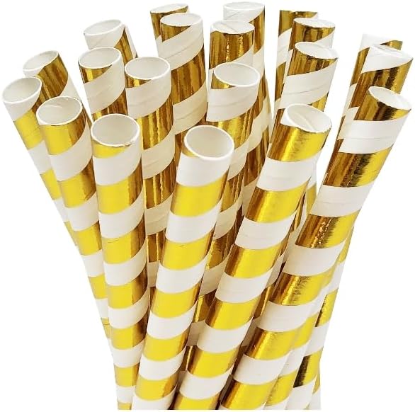 Photo 2 of Just Artifacts Premium Boba and Milkshake Paper Straws (25pc, Striped Metallic Gold)
&&
Just Artifacts Premium Boba and Milkshake Paper Straws (25pc, Striped Navy Blue)