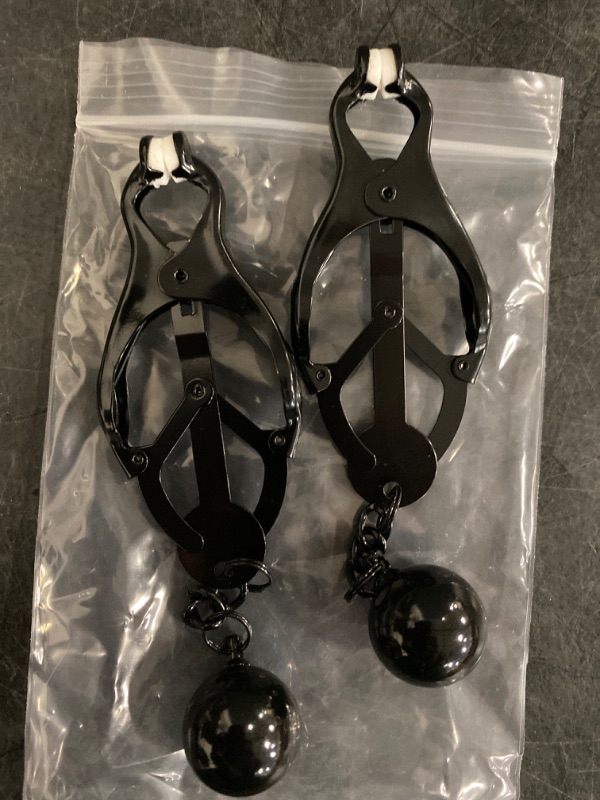 Photo 1 of Body Clamps with Chain Adjustable Stainless Steel Body Clip Weighted Ball Sexy Body Clamps Non-Piercing Body Jewelry for Women Men