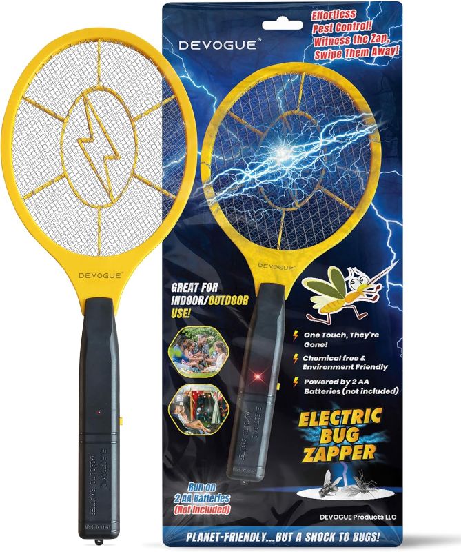 Photo 1 of DEVOGUE® Electric Fly Swatter Bug Zapper Battery Operated Flies Killer Indoor & Outdoor Pest Control Mosquito Zapper and Insect Catcher Racket