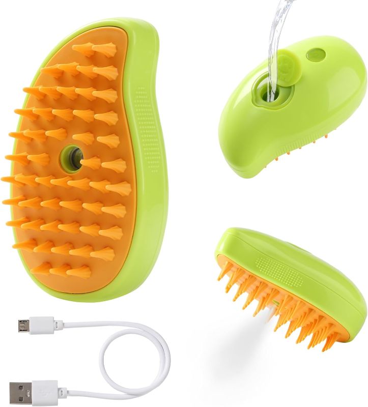 Photo 1 of Steam Brush for Cats Shedding, Water Brush for Dogs, Spritz Defur Comb, Pet Grooming Brush with Spray, Hair Removal Comb, 3 in 1 Steamy Pet Brush, Cepillo Vapor Gato Perro, Steaming Mist Brush Steamer