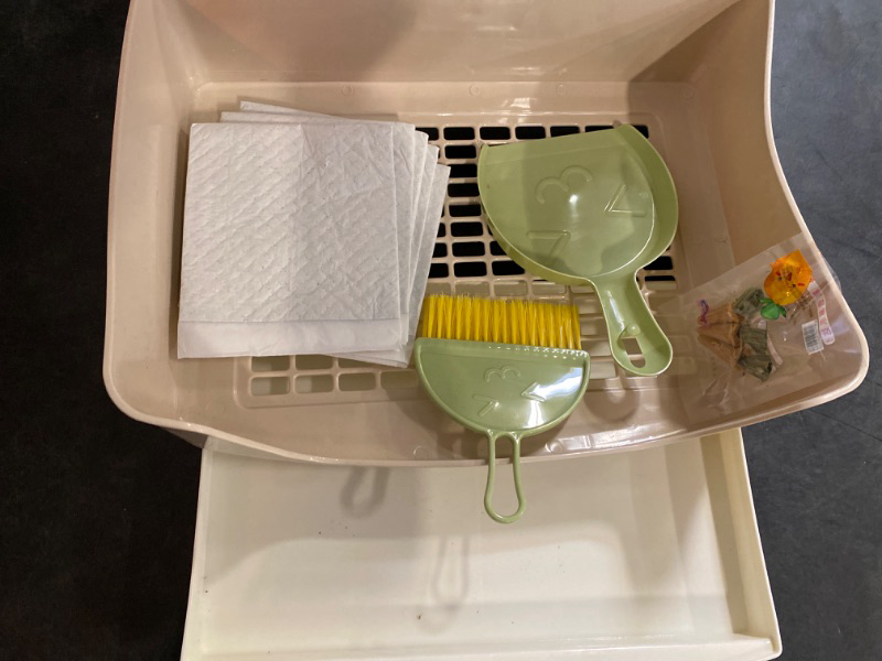 Photo 2 of Large Rabbit Litter Box Bunny Potty Training Corner Litter Pan with Drawer Comes with Liners Rabbit Pee Pads, Small Animal Bedding Toilet for Adult Guinea Pig, Ferret, Hamster, Bunnies