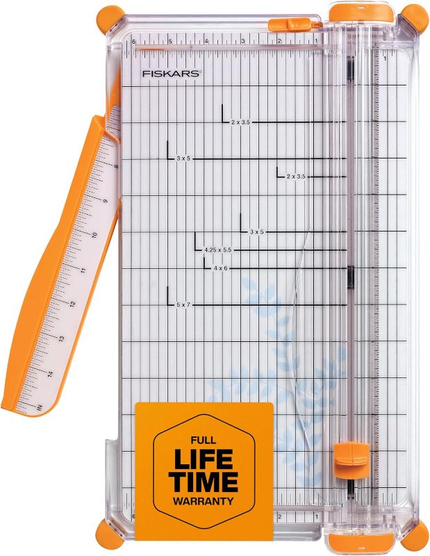 Photo 1 of Precision Paper Trimmer, Easy, Safe and Accurate for Crafts, Gifts, Cards, Photos, Always Cuts Straight, Swing-Out Arm Extends Measurements, Lightweight and Portable Sharp Paper Cutter