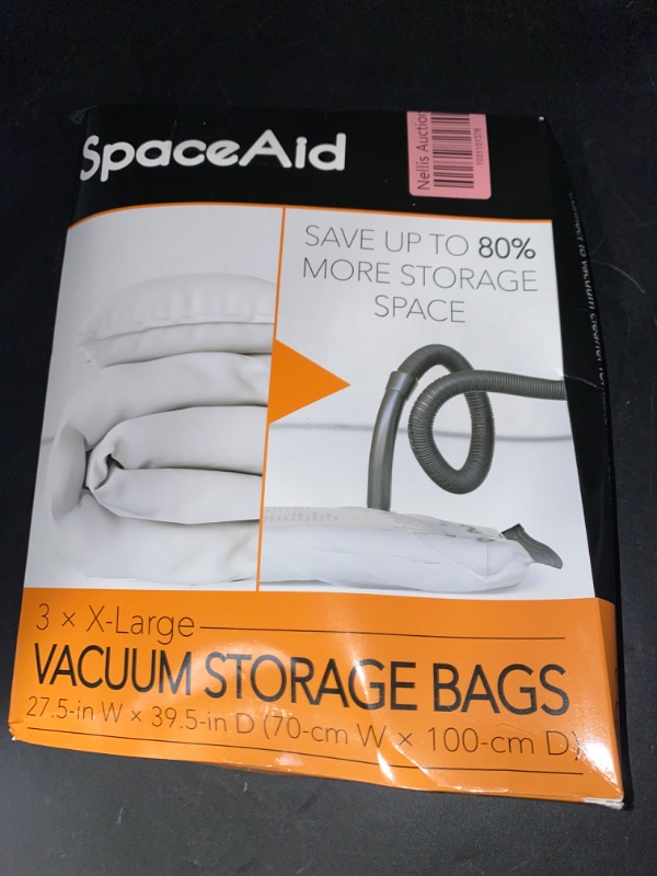 Photo 3 of SpaceAid Jumbo Vacuum Storage Bags, Space Saver Sealer Compression Bags for Comforters, Blankets, Pillows, Bedding, Clothes (X-Large 3 Pack)
