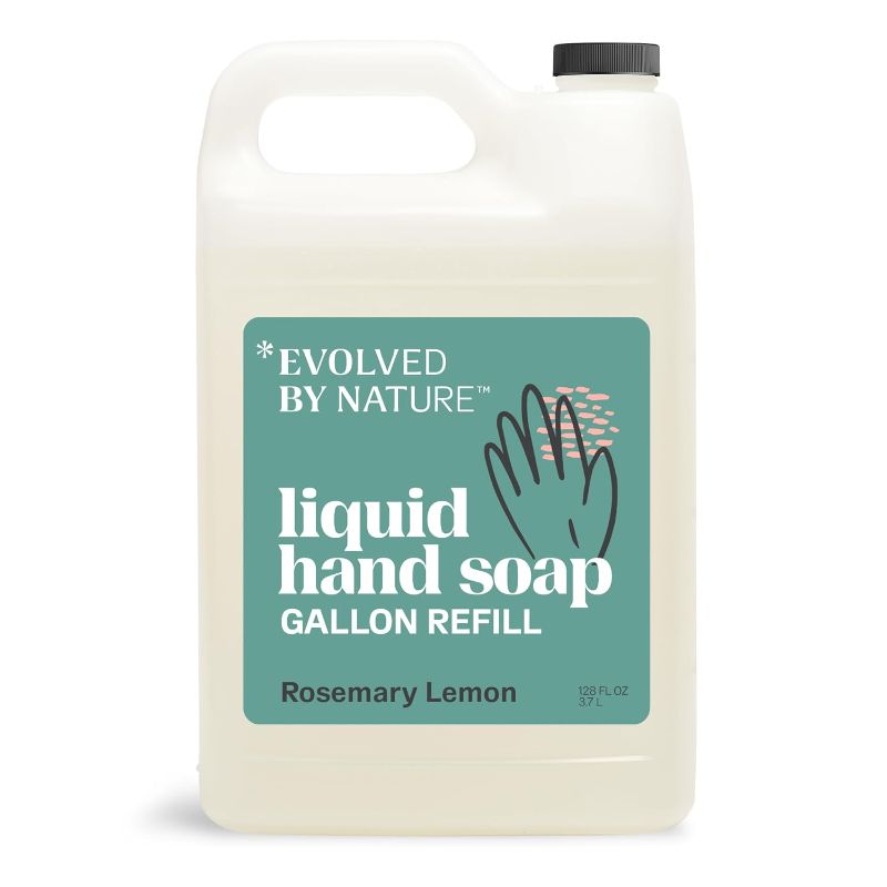 Photo 1 of Evolved By Nature Liquid Hand Soap Refill, 128 Oz, Rosemary Lemon, Biodegradable Formula