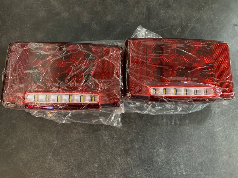 Photo 2 of 2PCS LED Tail Rear Position Lights Brake License Lamps Trailer Reverse Light Fit for International Prostar Linehaul Conventionals,7000 series 12V Square Truck Lamp LH & RH Pair Set