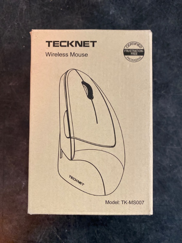 Photo 3 of TECKNET Ergonomic Mouse, 4800 DPI Wireless Vertical Mouse with 5 Adjustable DPI Levels, 2.4GHz Optical Carpal Tunnel Mouse, 6 Buttons Wireless Mouse for Laptop, Desktop, PC, MacBook - Black