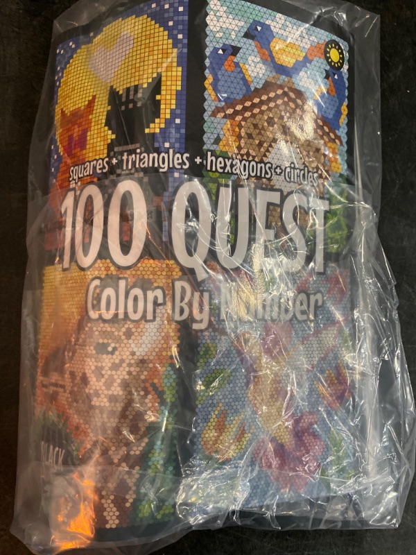 Photo 3 of 100 QUEST Color By Number: Squares + Triangles + Hexagons + Circles: color quest activity book for adults