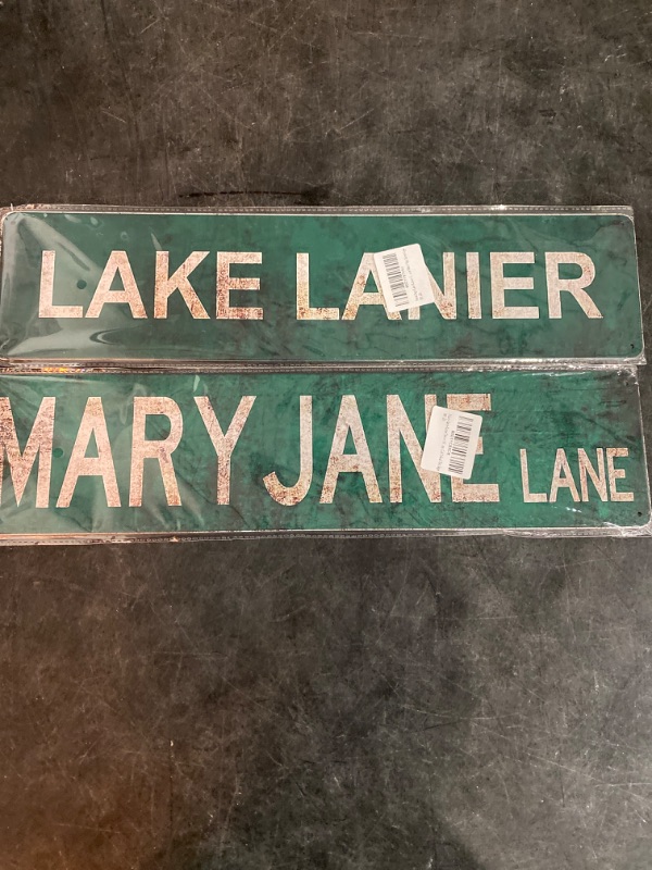 Photo 3 of Lake Lanier Decor Wall Man Cave Bar Street Rustic Vintage Retro Metal Sign Street Sign 4x16 inches
&&
4x16 inches Metal Signs Retro Tin Signs Instagram Style Mary Jane Lane Street Signs Amusement Park Scenic Retro Road Signs Country Retro Metal Wall Man C