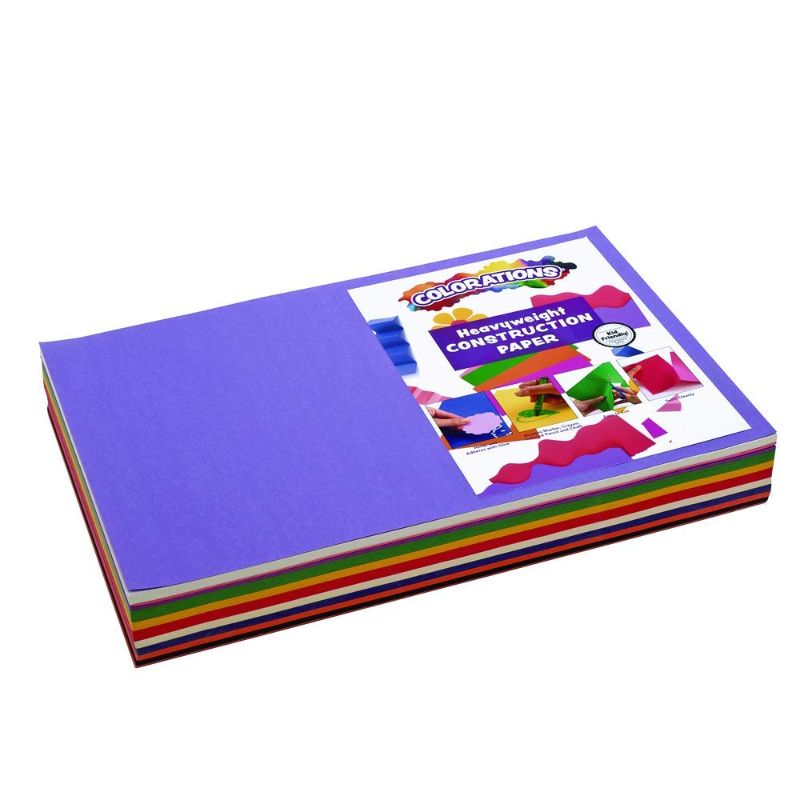 Photo 1 of Construction Paper Pack, 10 Assorted Colors, 12 inches x 18 inches, 300 sheets, heavyweight construction paper, crafts, art, kids art, painting, coloring, drawing, creating, arts and crafts