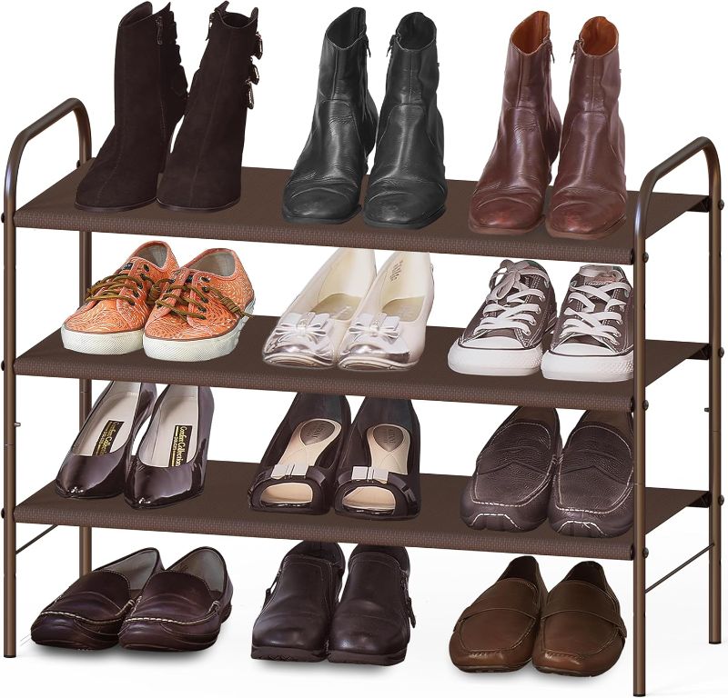 Photo 1 of Simple Houseware 3-Tier Shoe Rack Storage Organizer, Bronze