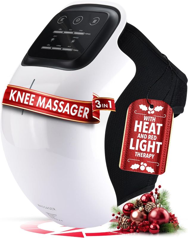 Photo 1 of Knee Massager with Heat, Red light, and 3 Vibration Levels for Massage Therapy for Knee Pain - Wireless, Easy to Use, and Fits All Sizes, Perfect Christmas Gift for Grandma & Grandpa