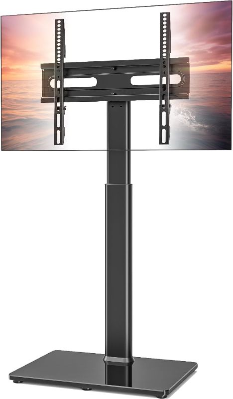 Photo 1 of Universal Floor TV Stand with Mount 70 Degree Swivel 9 Level Height Adjustable and Space Saving Design for Most 27 to 65 inch LCD, LED OLED TVs, Perfect for Corner & Bedroom