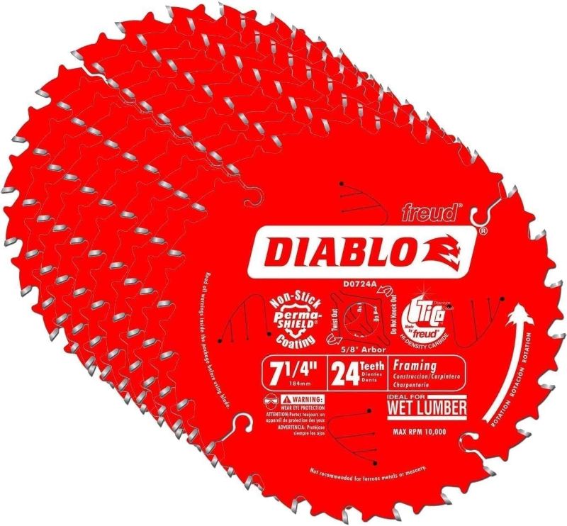 Photo 1 of Diablo D0724A 7-1/4" 24T Diablo™ Circular Saw Framing Blade