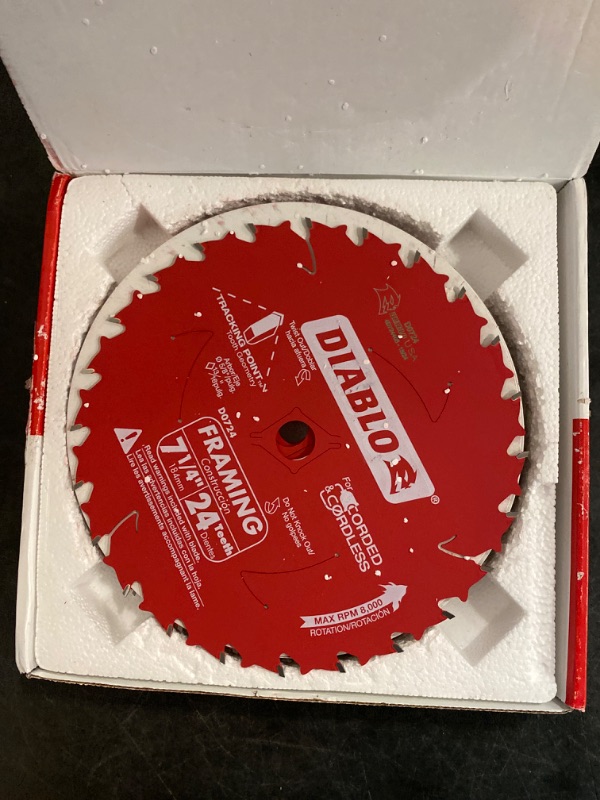 Photo 2 of Diablo D0724A 7-1/4" 24T Diablo™ Circular Saw Framing Blade