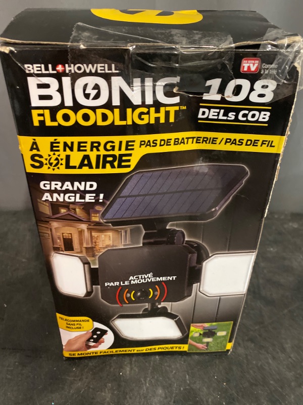 Photo 3 of Bell+Howell Bionic Flood Light ASON TV, Solar Lights Outdoor Waterproof- 50% Brighter 108 COB-LED's w/Motion Sensor 180° Swivel, Adjustable Panels for Garden, Lawn and Patio As Seen On TV