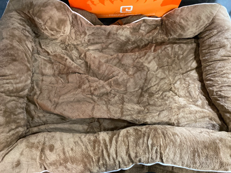 Photo 2 of Orthopedic Dog Beds for Extra Large Dogs, Waterproof Memory Foam XL Dog Bed with Sides, Non-Slip Bottom and Egg-Crate Foam Big Dog Couch Bed with Washable Removable Cover, Camel