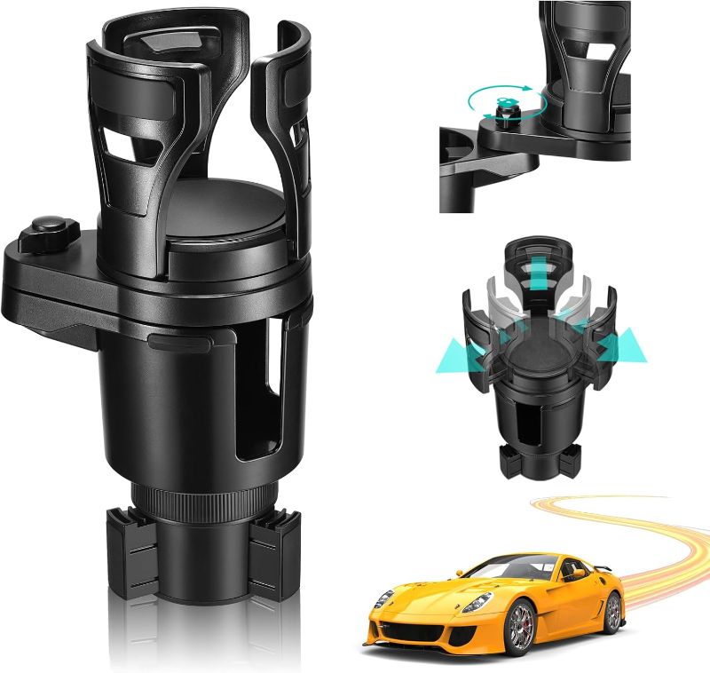 Photo 1 of THIS HILL Cup Holder Expander for Car, Upgrade 2 in 1 Car Cup Holder Extender with 360° Rotating & Locking Function,All Purpose Car Cup with Adjustable Base, Suitable for Large Water Cups and Drinks