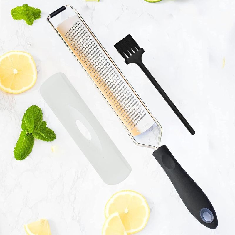 Photo 1 of DESIGNED BY CHEFS ~ Premium Lemon Zester Grater With Perfectly Angled Teeth ~ Ideal for Citrus, Parmesan Cheese, Garlic, Vegetables and Fruits