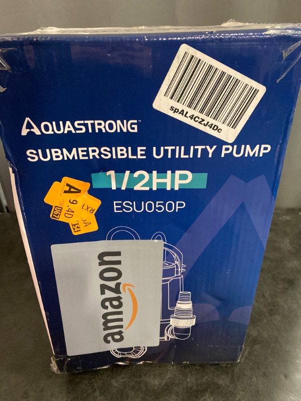 Photo 3 of Aquastrong 1/2 HP Utility Pump 3159 GPH Submersible Water Pump with Float Switch, Draining Flooded Basement, Pool, Hot Tub, Pond, Garden Irrigation, 19ft Cord