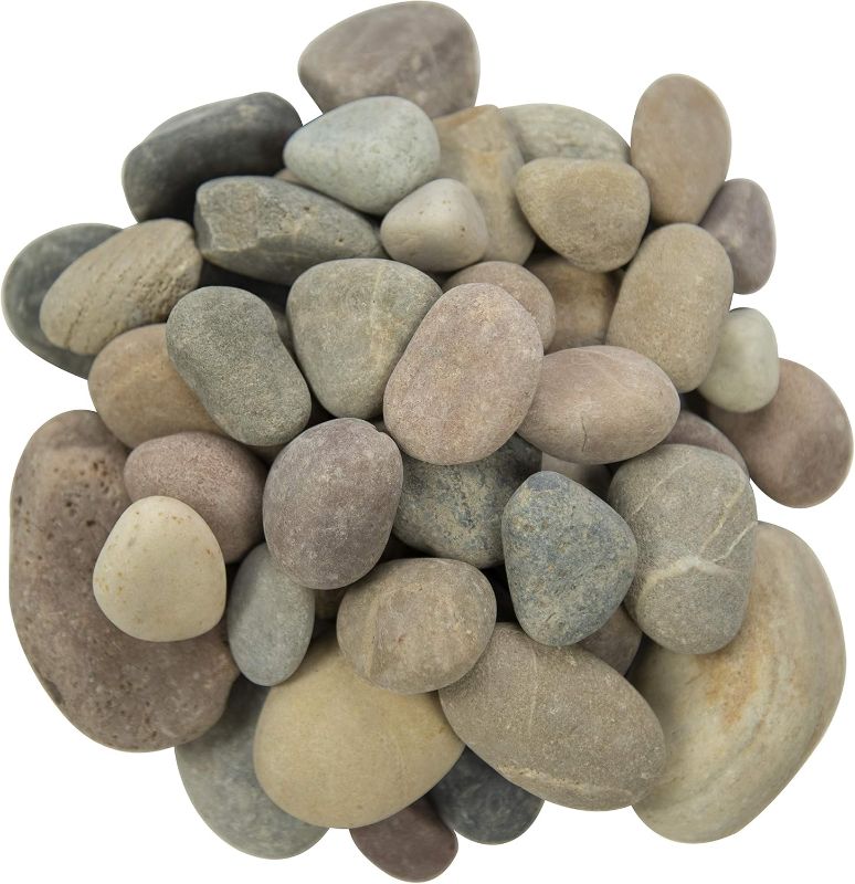 Photo 1 of Decorative Polished Multicolor Pebbles, 1.2 inch - 2 inch, 40 lb. Bag