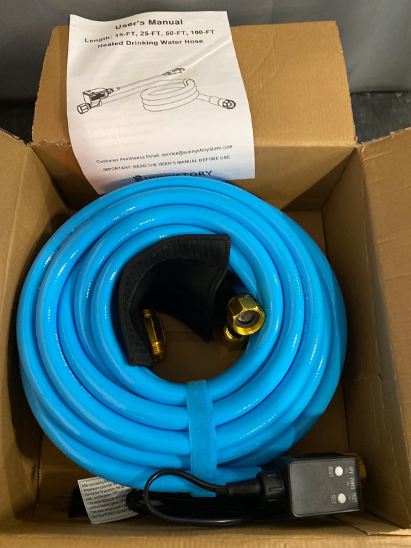 Photo 1 of 50FT Heated Water Hose for RV, Water Line Freeze Protection, 5/8" Water Inner Diameter, Heated Drinking Water Hose for RV, Camper, Garden, RV Accessories, Livestock, Mountain Cabin