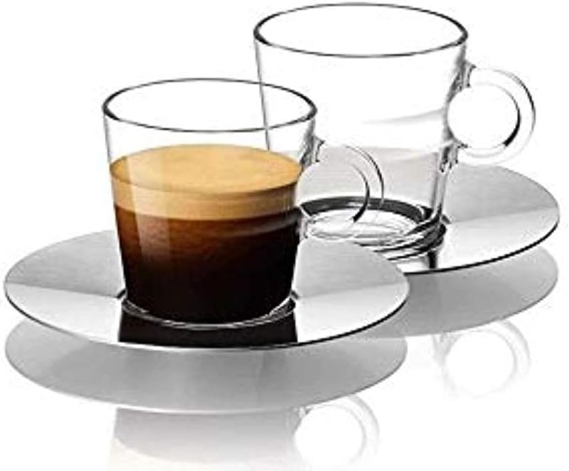 Photo 1 of Nespresso Set Glass Collection Espresso Cups & Saucers,A & P Cahen Design