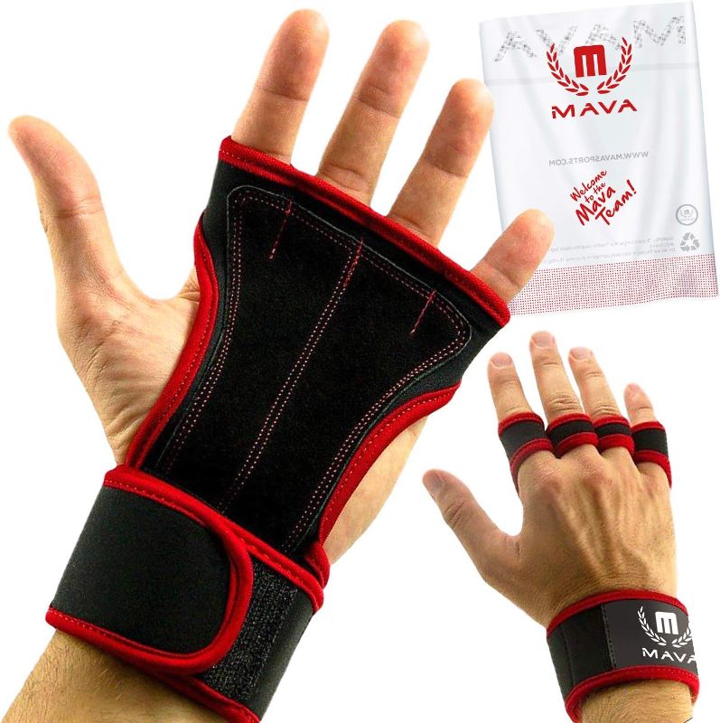 Photo 1 of Mava Sports Leather Padding Gloves Cross Training Gloves with Wrist Support for WODs,Gym Workout,Weightlifting & Fitness-Leather Padding, No Calluses-Suits Men & Women-Weight Lifting