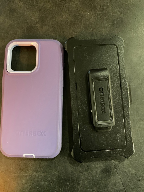 Photo 3 of OtterBox iPhone 15 Pro Max (Only) - Defender Series Case - Mountain Majesty (Purple) - Screenless - Rugged & Durable - with Port Protection - Holster Clip Includes - Non-Retail Packaging