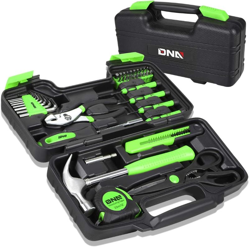 Photo 1 of DNA MOTORING 39-Piece Household Tool Set General Repair Small Hand Tool Kit Storage Case for Home Garage Office College Dormitory Use, Green