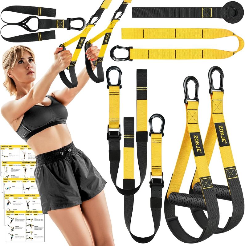 Photo 1 of Home Resistance Training Kit, Bodyweight Resistance Straps for Full-Body Workout, 2 Adjustable Workout Straps with Handles, Door Anchor, Supports Up to 500Lbs, All-in-ONE Home Gym Equipment