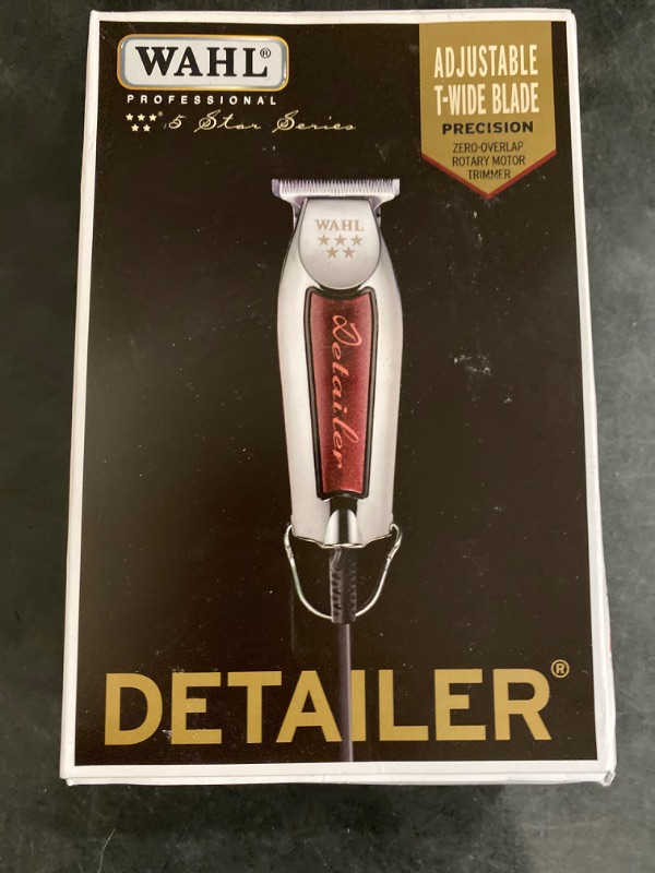 Photo 3 of Wahl Professional Detailer Trimmer, Burgundy, Adjustable T-Blade, Lightweight, Rotary Motor, Complete Kit, Professional Precision